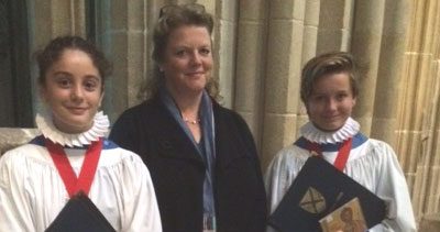 Head Choristers with Lady Tavener