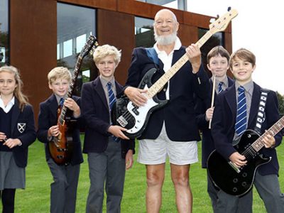 Michael Eavis with students from our new Rock & Pop Department