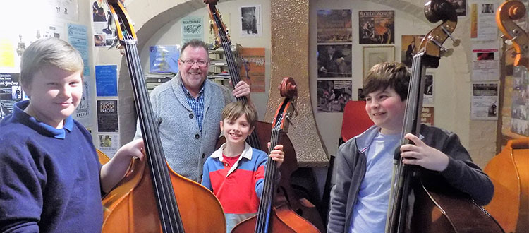 Double Bassists at Wells Cathedral School