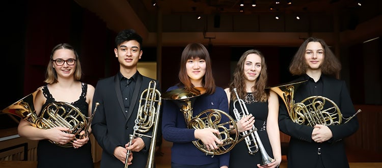 Pupils with Brass Instruments at Somerset Music School