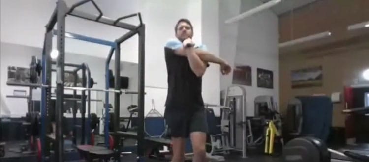 Man working out in a gym