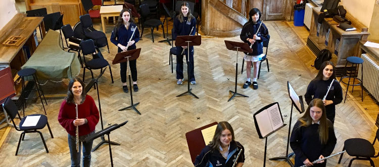 Flautists taking part in the Furstenau Challenge