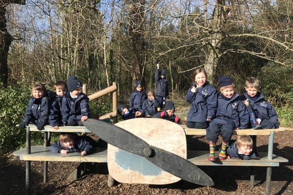 Reception class on a wooden plane
