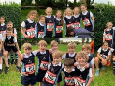 Wells Cathedral Junior Independent School pupils at the Mendip Cross Country Race in Somerset