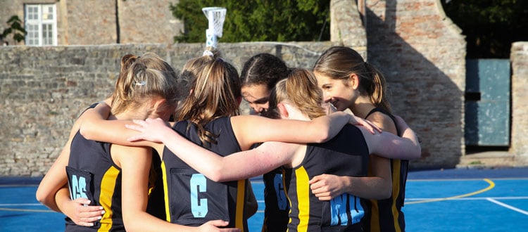 Netballers at our Independent Senior School in Wells, Somerset