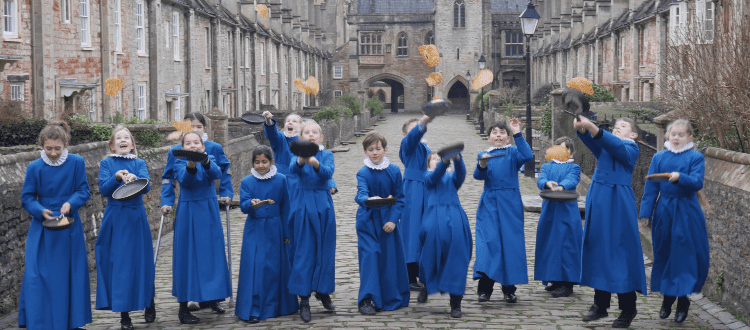 Chorister Shrove Tuesday Pancake Race Group Photo WCS Independent School Somerset