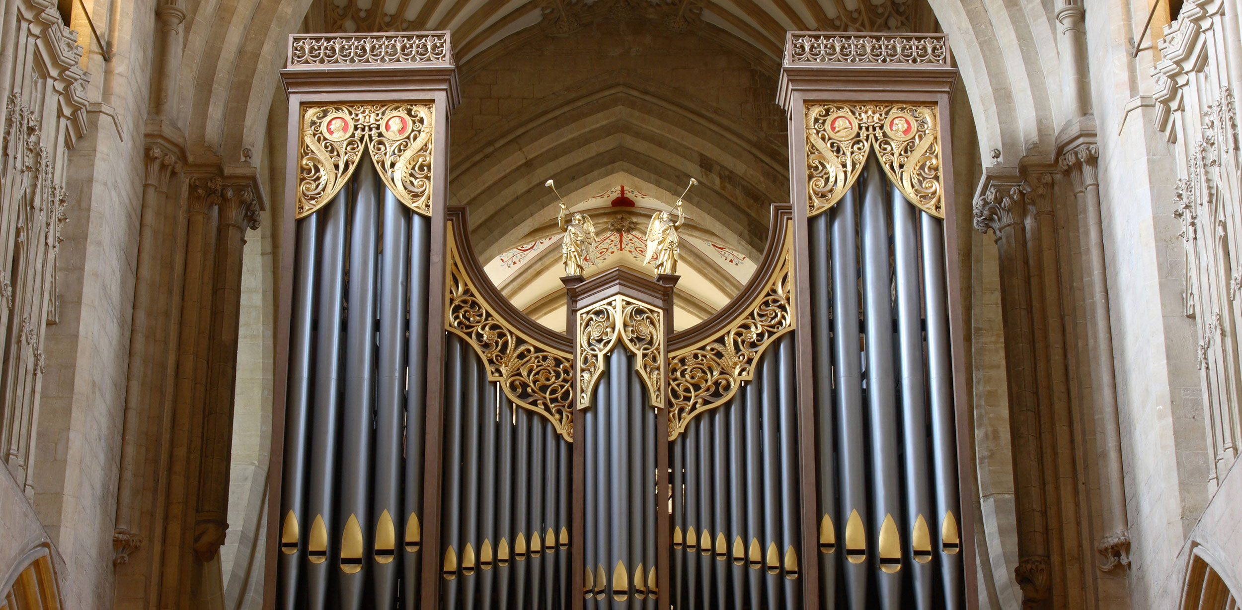 The organ at Wells Cathedral where Junior Organ Scholarship Recipients play
