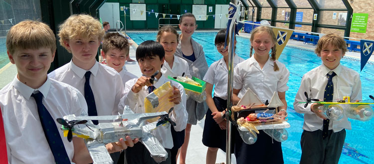 Science Club Airboat Race Wells Cathedral Independent School Somerset WCS