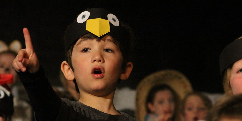 Girl in a jungle den at our Independent Pre-Prep in Wells, Somerset