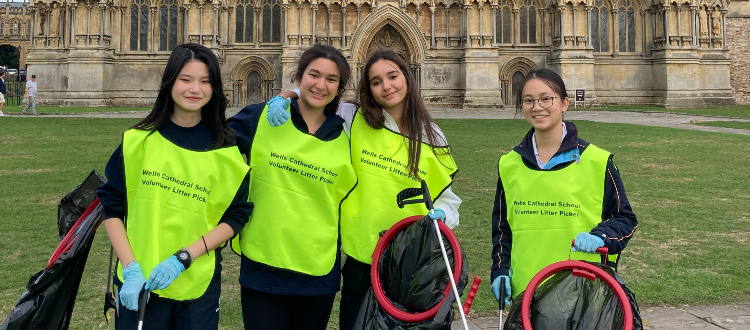 Community Service Litter Picking Wells Cathedral Independent School Somerset WCS