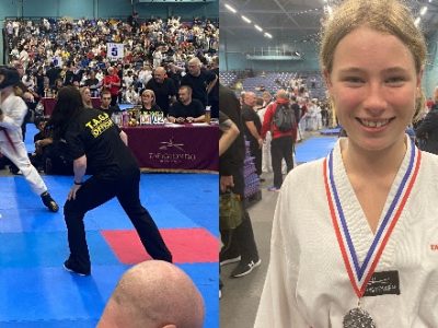 Ariane’s Silver Medal at U16 British Taekwondo Championships WCS Wells Cathedral School Somerset England
