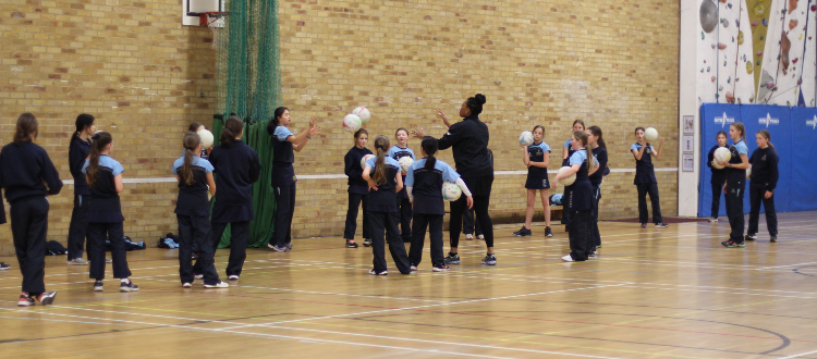Netball with Eboni Usoro-Brown WCS Wells Cathedral Independent School Somerset England WCS