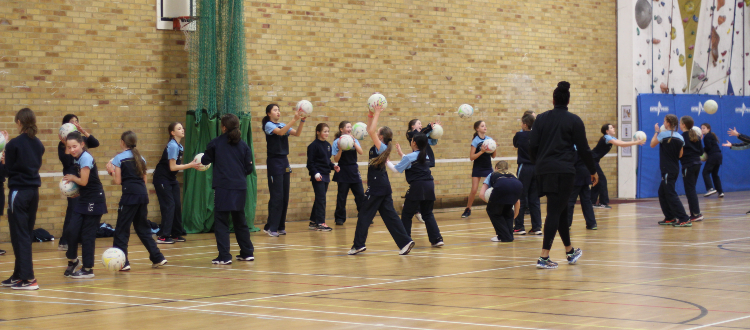 Netball with Eboni Usoro-Brown WCS Wells Cathedral Independent School Somerset England WCS
