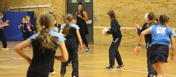 Netball with Eboni Usoro-Brown WCS Wells Cathedral Independent School Somerset England WCS