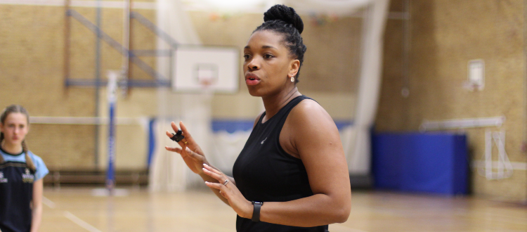 Netball with Eboni Usoro-Brown WCS Wells Cathedral Independent School Somerset England WCS