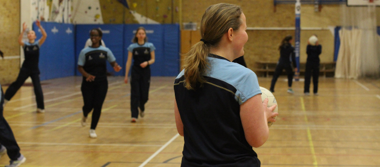 Netball with Eboni Usoro-Brown WCS Wells Cathedral Independent School Somerset England WCS