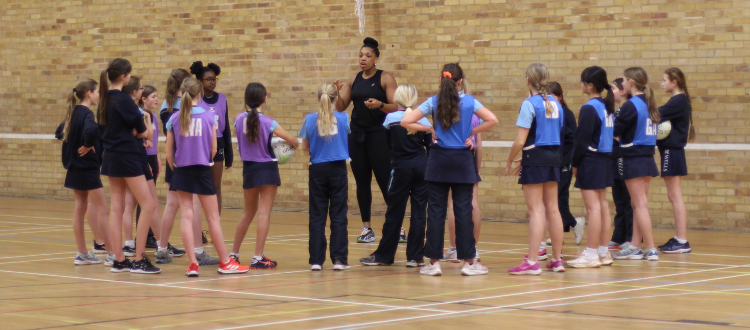 Netball with Eboni Usoro-Brown WCS Wells Cathedral Independent School Somerset England WCS