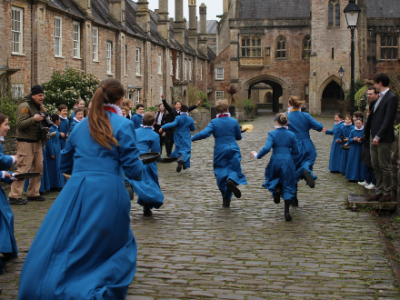 Chorister's Shrove Tuesday Pancake Race WCS Wells Cathedral School Independent Prep Somerset England
