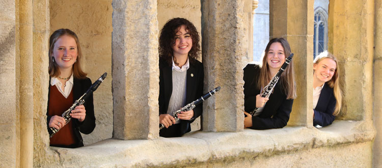 Girls with clarinets at our Specialist Music School in Wells, Somerset England