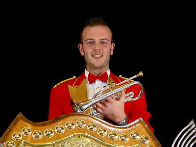 Tom Hutchinson with his trumpet