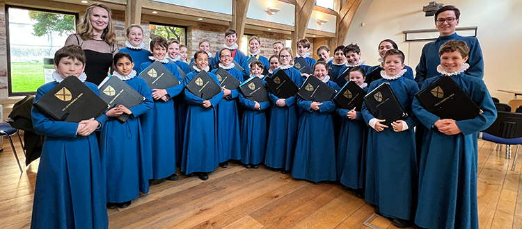 Devotional performance of Duruflé's Requiem by Wells Cathedral School Choristers in Somerset England