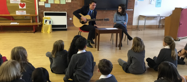 Meg and Adam visit local primary school Wells Cathedral School WCS Independent Prep Somerset England