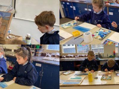 Year 3’s Kath Hadden art workshop at Wells Cathedral School an Independent Prep in Somerset England