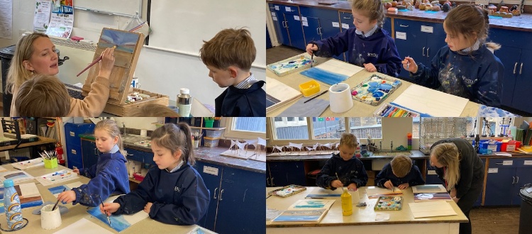 Year 3’s Kath Hadden art workshop at Wells Cathedral School an Independent Prep in Somerset England
