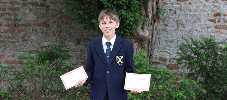 Zino receives certificate of merit in UK Junior Maths Challenge WCS Wells Cathedral School Independent Prep Somerset England
