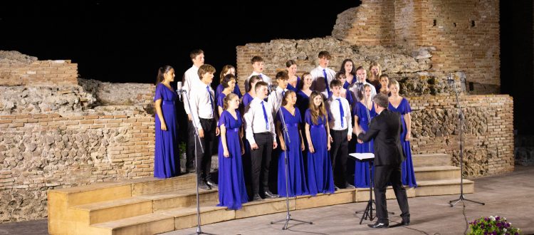 Singers from our Specialist Music School performing in Greece