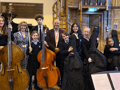 Double bass masterclass with Leon Bosch at Wells Cathedral School WCS Independent Prep Somerset England