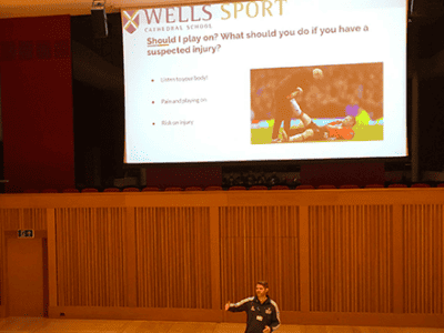 Injury prevention and rehabilitation talk WCS Wells Cathedral School Independent Prep Somerset England