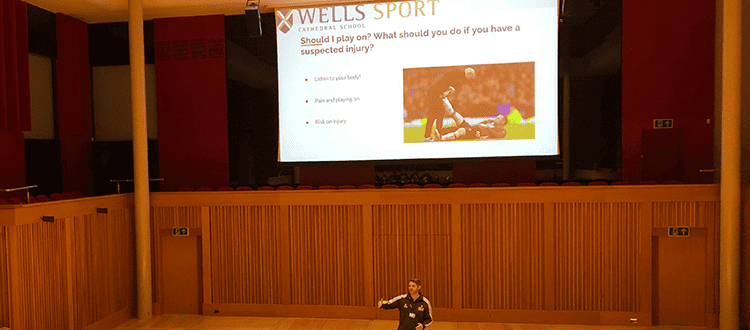 Injury prevention and rehabilitation talk WCS Wells Cathedral School Independent Prep Somerset England