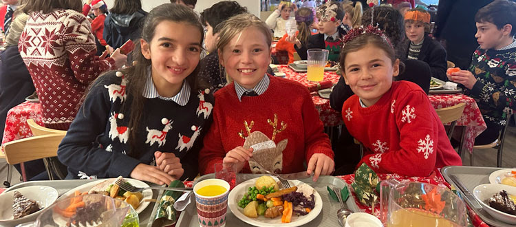 Christmas Lunch and Christmas Jumper Day WCS Wells Cathedral School Independent Prep Somerset England