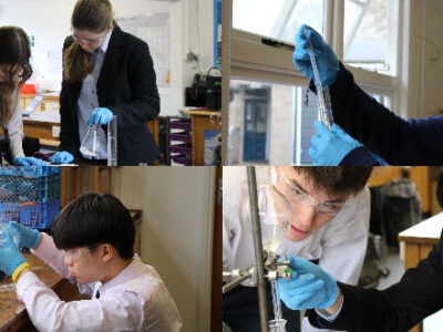 Lower Sixth Chemistry practical WCS Wells Cathedral School Independent Prep Somerset England