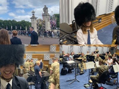 Musicians enjoy inspiring day with the Band of the Scots Guards WCS Wells Cathedral School Independent Prep Somerset England