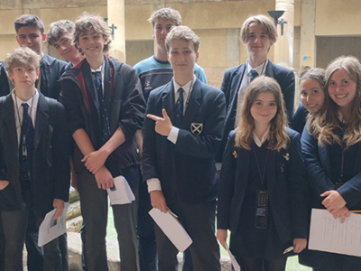 Year 10 Classics trip to the Roman Baths WCS Wells Cathedral School Independent Prep Somerset England