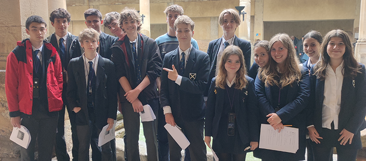 Year 10 Classics trip to the Roman Baths WCS Wells Cathedral School Independent Prep Somerset England
