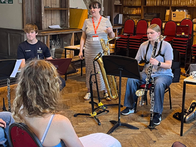 Visit from Woodwind doubler Sally MacTaggart WCS Wells Cathedral School Independent Prep Somerset England