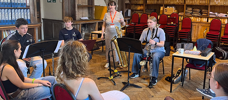 Visit from Woodwind doubler Sally MacTaggart WCS Wells Cathedral School Independent Prep Somerset England