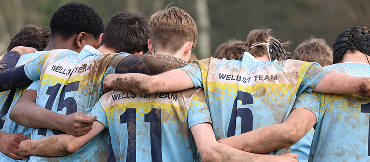 Rugby celebrations WCS Wells Cathedral School Independent Prep Somerset England