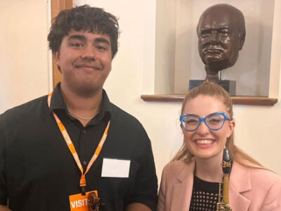 Alexander performs with Jess Gillam MBE at parliamentary event championing Music education WCS Wells Cathedral School Independent Prep Somerset England