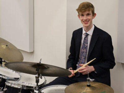 Lewis is in the running for UK Young Drummer of the Year WCS Wells Cathedral School Independent Prep Somerset England