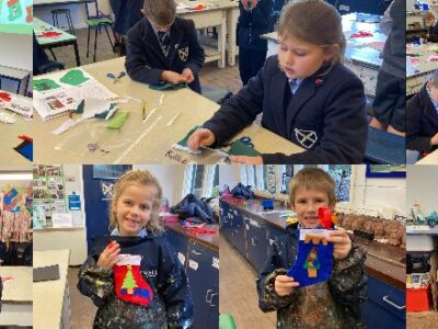 Year 3’s felt stockings WCS Wells Cathedral School Independent Prep Somerset England