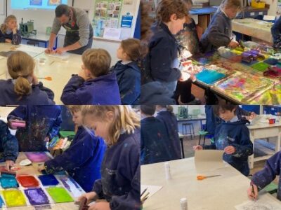 Year 4 Art workshop WCS Wells Cathedral School Independent Prep Somerset England