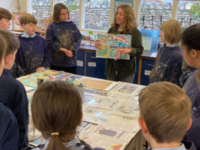Year 6 Art workshop with Bex Glover WCS Wells Cathedral School Independent Prep Somerset England