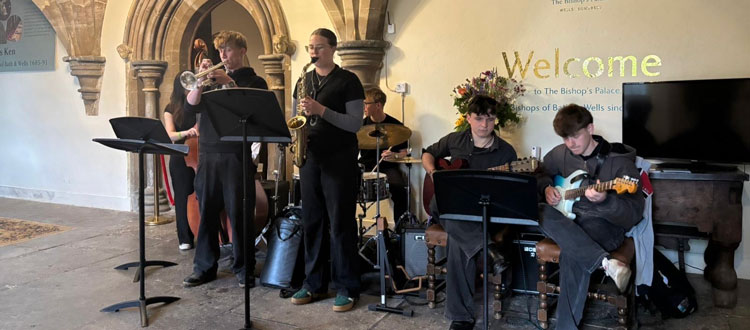 Senior Jazz Combo at The Bishop's Palace WCS Wells Cathedral School Independent Prep Senior Sixth Form Somerset England